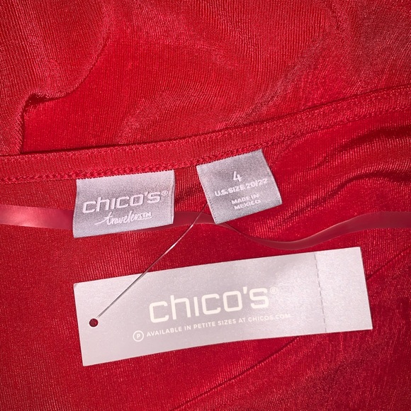 Chico’s Travelers NWT “cherry pop” split shoulderdress size 4 (US 20/22) lovely! - Picture 4 of 4